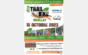 Rdv le 15 octobre avec nos amis de l'écotrail de Briollay (Run&Bike)