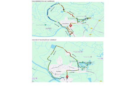 Les parcours du 15kms et du relais